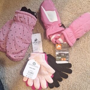 Pink Girls' Mittens
